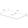 Столешница LEMARK OLIVIA 80 см под 1 раковину из стекла, белый LM08OL80S