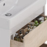 Тумба LEMARK COMBI 80 см под раковину, подвесная/напольная, 2 ящика, фасад Дуб кантри, корпус белый глянец LM03C80T-dub